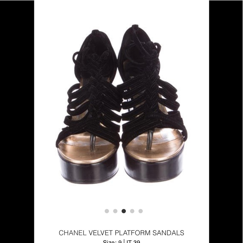 Authentic Chanel Velvet Platforms - Picture 8 of 8
